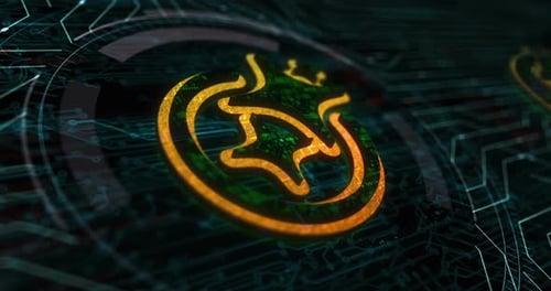 Futuristic Digital Circuit Board Technology Logo Reveal