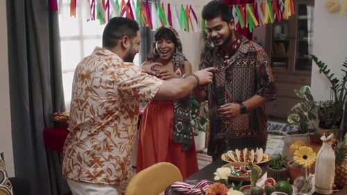 Friends Making a Toast at a Festive Gathering