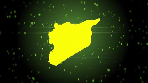 Digital Map of Syria Reveal with Glitch Effect
