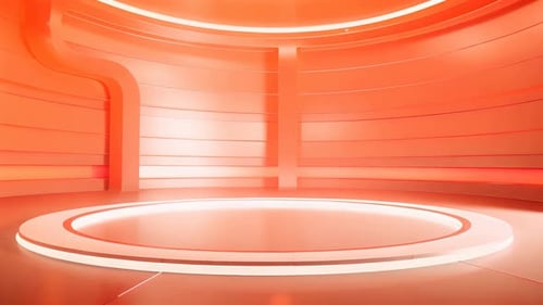 Modern Virtual Stage with Glowing Circular Platform
