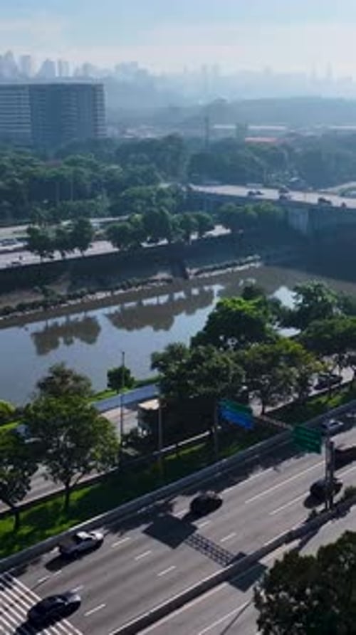 Marginal Tiete Road in downtown Sao Paulo in Brazil.