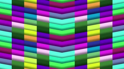 Multi Colored Retro Chevron Tile Background Loop