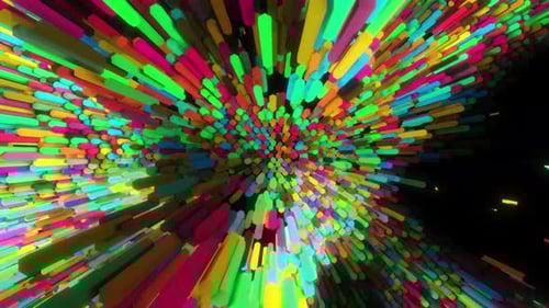 Vibrant Abstract Colorful Extruded Geometric Shapes Animation