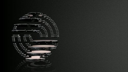 Abstract 3D Sphere Assembling Metallic Logo Reveal