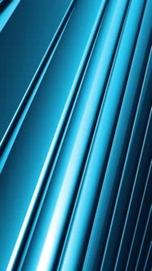 Flowing Blue Geometric Bars with Reflective Light Streak Background