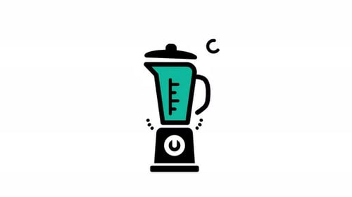 Animated blender icon . Seamless looping video with alpha channel on transparent background