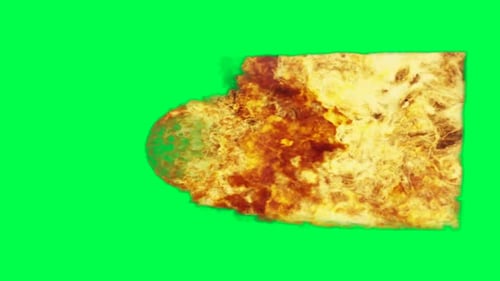 Gas explosion spherical burn, transparent background