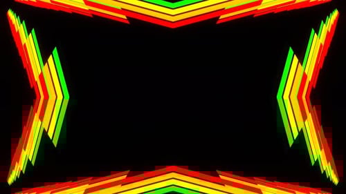 Multicolor Hexagonal Neon Line Moving Lighting Kaleidoscope Background Vj Loop In 4K