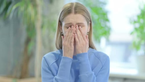 Portrait of Broken Woman Crying