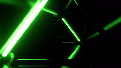 Green And Pink Mysterious Flashing Sci Fi Corridor Background VJ Loop In 4K