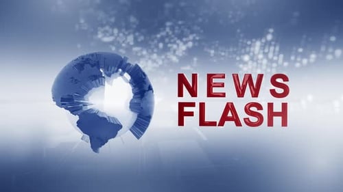 Animated 3D Globe Reveals News Flash Title