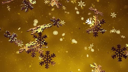 Golden Christmas Snowflakes Falling