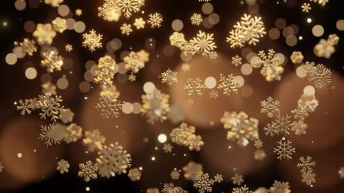 Christmas gold snowflakes background
