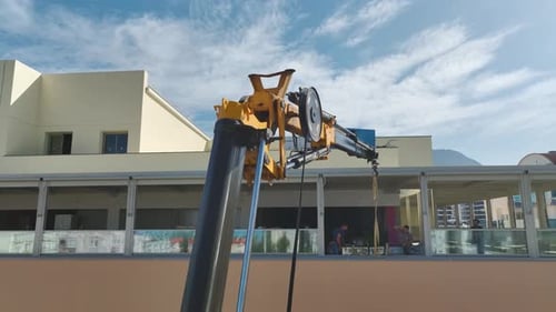 Ladematerial aus der Vogelperspektive im neuen Komplex