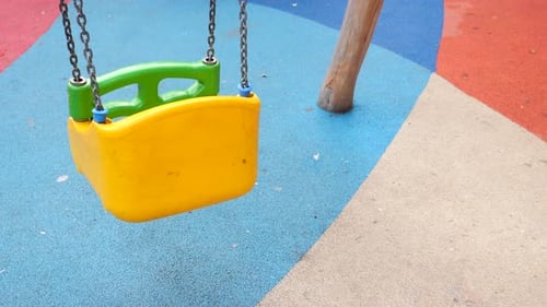 Closeup of a Baby Swing in the Playground