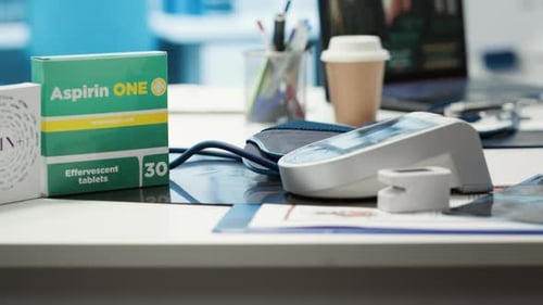 Empty Doctor Office Awaiting a Patient Visit Featuring Diagnostic Equipment
