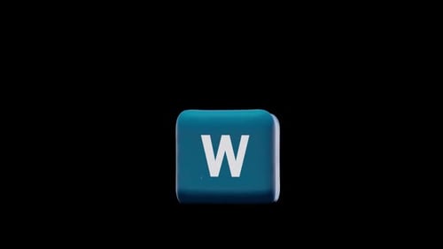 simulation of a rubber letter "W" followed by an explosion. has an alpha channel