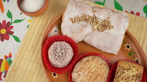 Variety of Baked Goods on Decorated Plate