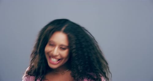 Happy Woman Smiling, Making Heart Shape With Hands