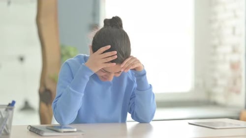 Distraught Indian Woman in Depression and Anxiety