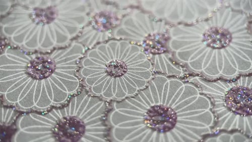 Macro Paper Patterns Flowers Sequins Texture Background