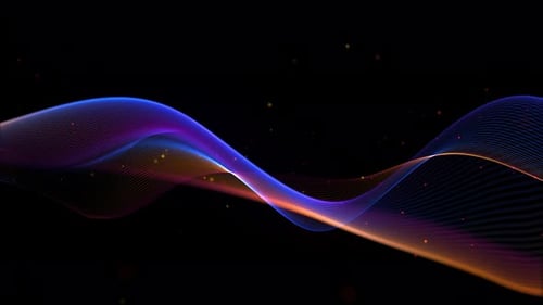 Colored smoke with flying dust particles. Multicolor wave on isolated background. Rainbow linear vec