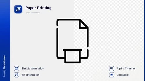 Animated Paper Printing Process Icon