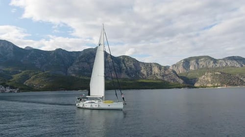 Sailing yacht in the ocean