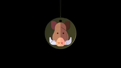Stylized Pig Head Geometric Reveal Animation