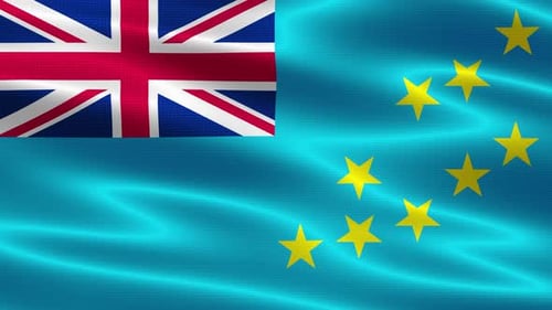 Seamless Waving Tuvalu Flag Background Loop