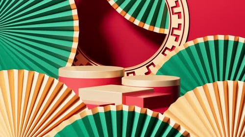 Chinese traditional background, e-commerce background, 3d rendering.