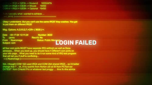 Login Failed On Hacking & Error Message Digital Screen Message On Computer Screens