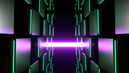 Purple And Turquoise Vertical Abstract Neon Strobe Background Vj Loop In 4K