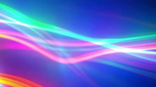 Vibrant Neon Light Trails Abstract Motion Loop