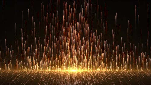 Abstract Golden Particles Rising Loop Background Animation