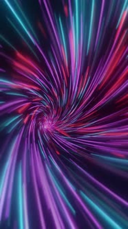Abstract Glowing Neon Light Speed Tunnel Background Animation