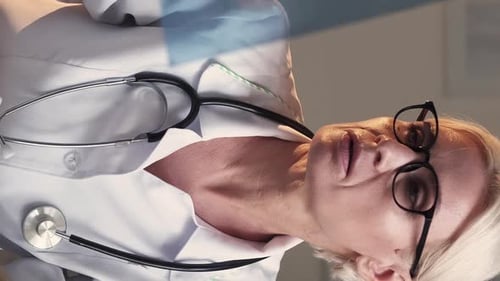 Close up Doctor in White Coat with Stethoscope