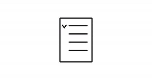 Animated Icon of the List with Text and Check Marks Isolated on White Background