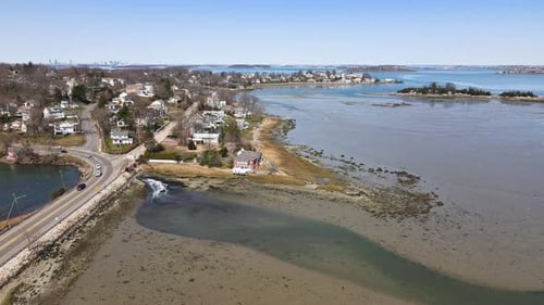 Coastal Neighborhood and Tidal Marsh, Aerial View