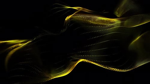 Abstract Golden Particle Waves Flowing Background Animation