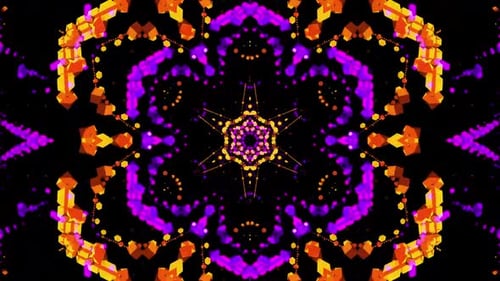Vibrant Glowing Geometric Kaleidoscope Loop Background