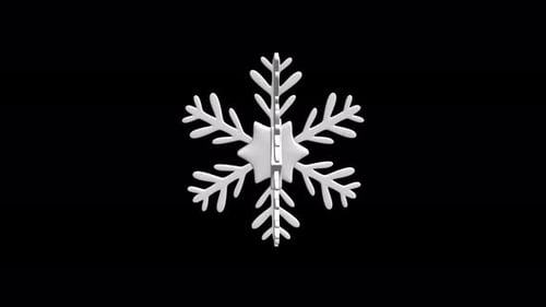 Spinning 3d Snowflake With Alpha Channel Loop