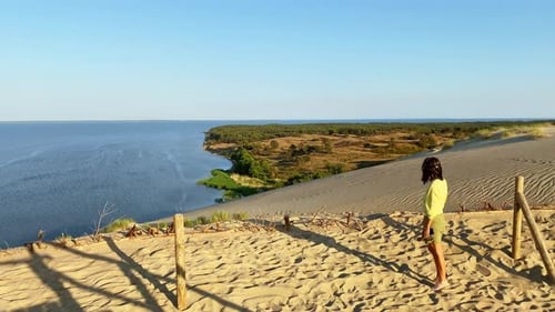Tourist On Beautiful Curonian Spit Viewpoint