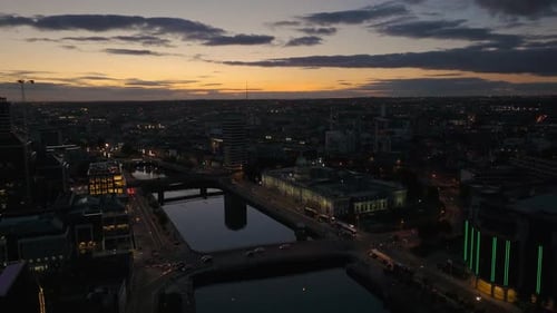 Stunning Sunset Colours at River Liffey 12- 4K Cinematic Drone Footage - Co.Dublin - Ireland