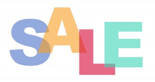 Simple Bright Animation of Text Sale on White Background Sale Animation Banner for Social Media or