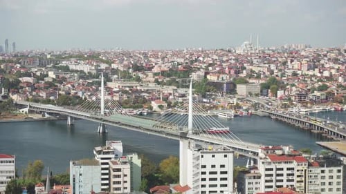 Awesome aerial view of the Golden Horn in Istanbul, Turkey