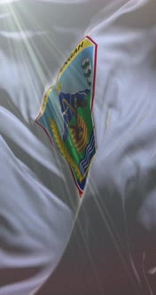 Waving White Flag with Corporate Emblem Animation