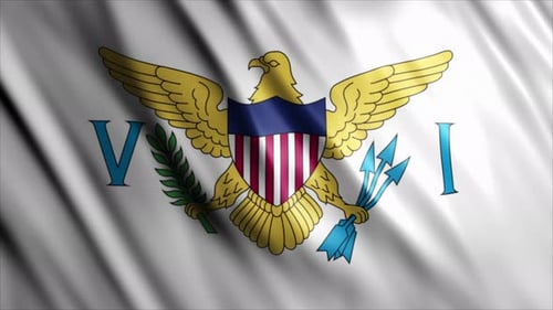 United States Virgin Islands Flag Waving Seamless Loop