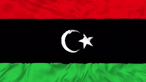 Realistic Waving Flag of Libya Loop Animation