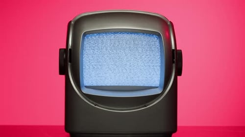 Retro Television Displaying Static on the Screen